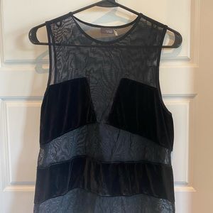 Velvet Sheer Black Top
